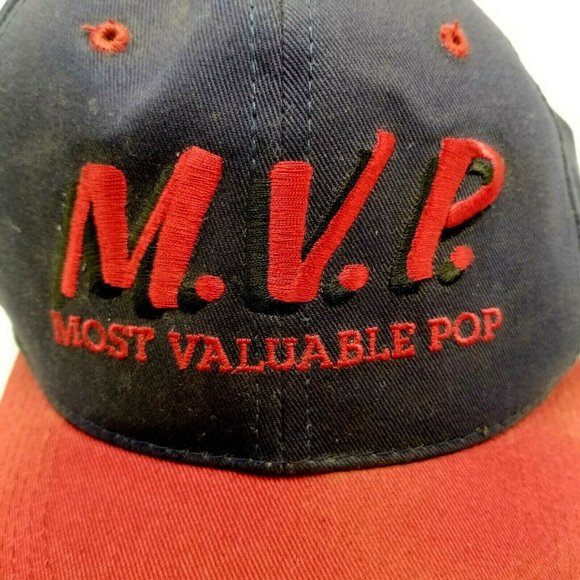 Most Valuable Pop Father's Day Grandfather  MVP Hat Cap Snapback Blue - Picture 2 of 7